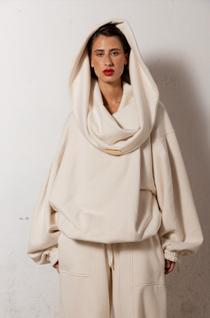 SWEATSHIRT OVERSIZE COM GOLA/CAPUZ