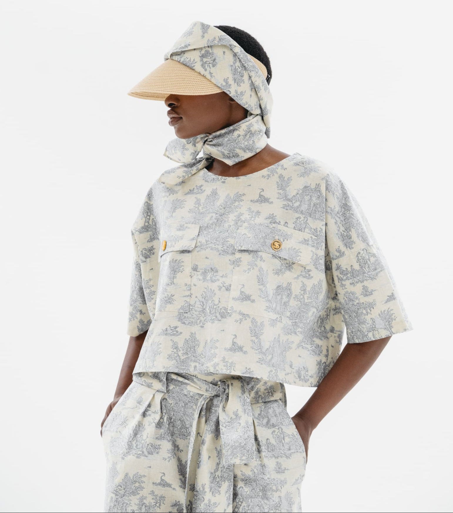 T-SHIRT TOILE DE JOUY AZUL