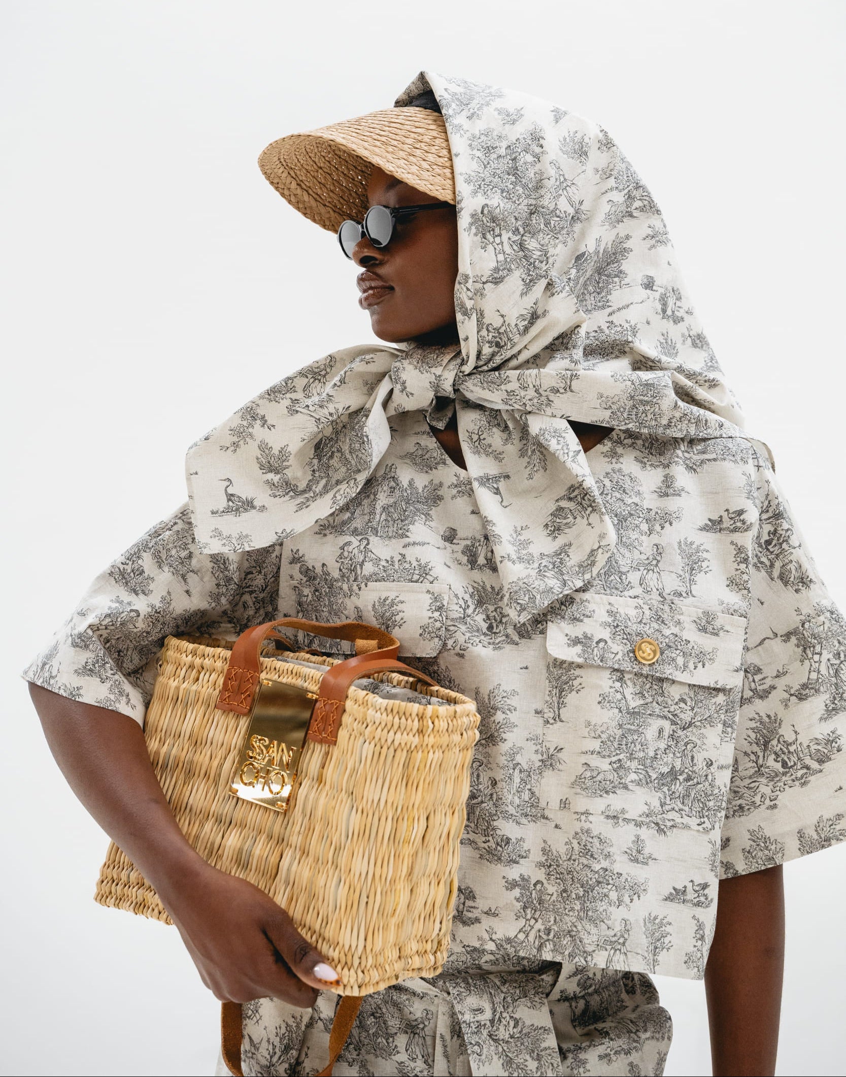 T-SHIRT TOILE DE JOUY PRETO